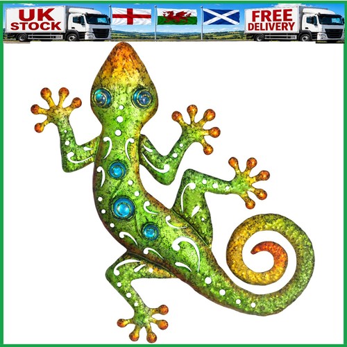 Metal outdoor green gecko - green, wall