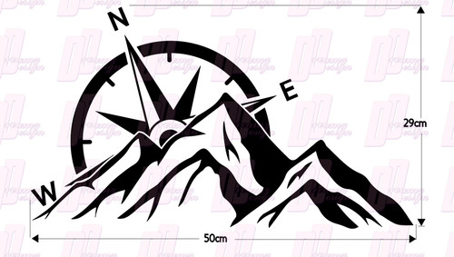 Large compass mountain vinyl - compass,
