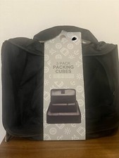 3 pack packing cubes luggage storage/ organiser black colour by primark