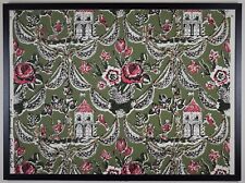 1940s Hand block printed F Schumacher wallpaper sample. Toile Provence