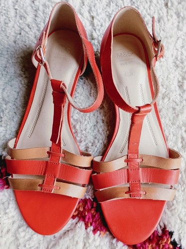 Ladies orange leather - m&s,