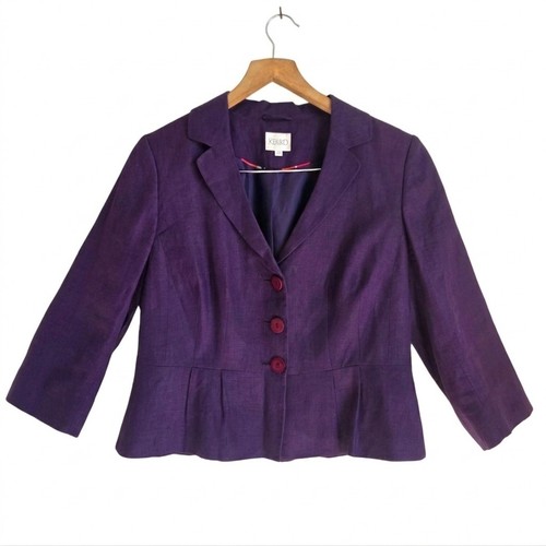 Purple 100 linen peplum - purple,