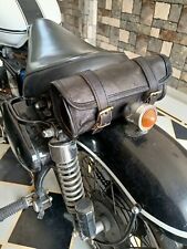 Bag Tool Motorcycle Leather Saddle Genuine Motorbike Roll Real Side Pouch Black