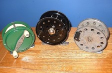 Three Vintage Fly Fishing Reels Parkwood, Tokoz, No Name.