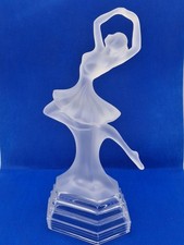 Vintage RCR Royal Crystal Italy Art Deco Style  Frosted Glass Ballerina Dancing