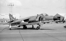 899 Sqn, Sea Harrier FRS.1, XZ453 '105VL' at Yeovilton, c1980 - Original B&W neg