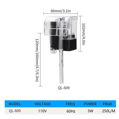 110v fish tank filter wall - 110v,