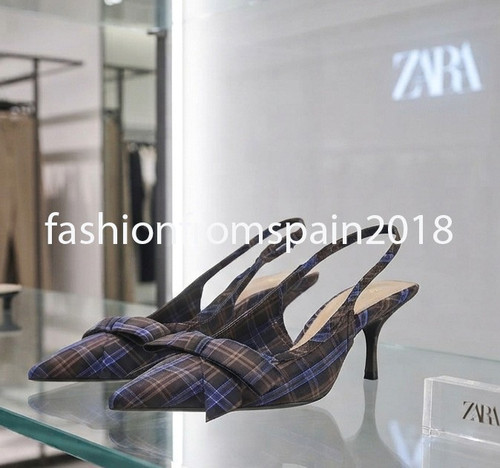 Zara new woman bow - plaid, heel