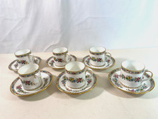 Coalport Ming Rose bone china straight sided coffee cans cups and saucers X 6