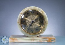 ONYX CLOCK MANTLE DESK SHELF CLOCK TRANSISTOR W41 MOVEMENT WEST GERMAN 1960's