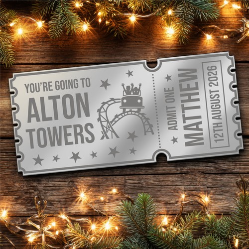 Silver mirror acrylic ticket - mirror,
