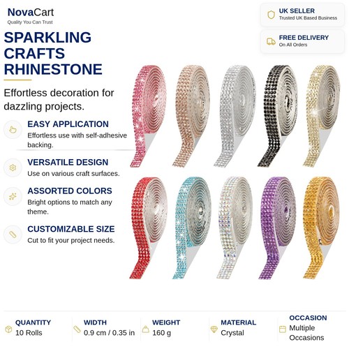 Rhinestone ribbon strips - ribbon,