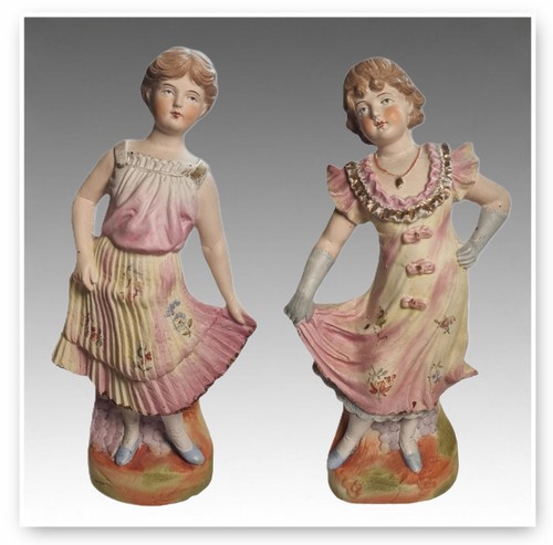 Antique german bisque girls - antique,
