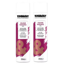 2x Toni & Guy COLOUR RADIANCE Pro sulfate free Shampoo 250ml with Argan Oil