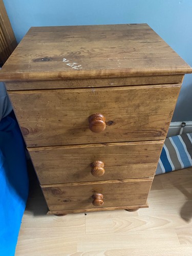 Solid pine bedside chest - , of