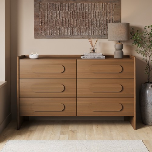 Wide dark wood drawer chest - 6,