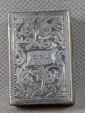 Antique Silver Matchbox Cover ~ William Harrison Walker ~ Hallmarked 1901