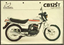 HONDA CB125T Super Dream Motorcycle Sales Specification Leaflet MAY 1982