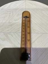 Thermometer Wooden Vintage Old 4.5 X 22cm