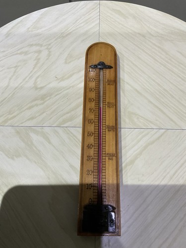 Thermometer wooden vintage old - vintage,