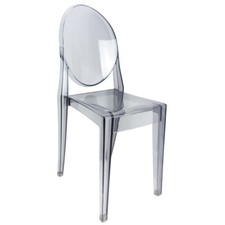 Set of 4 Clear Chairs Smoke