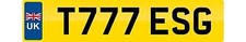 TESS G PRIVATE REG NUMBER PLATE T777 ESG PERSONAL VEHICLE REGISTRATION TESSA TES
