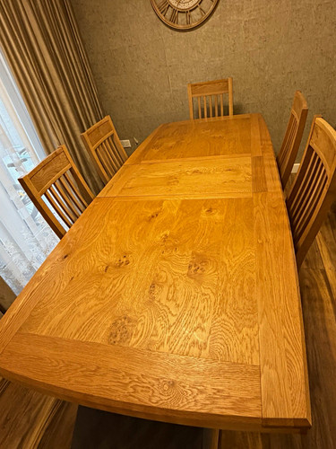 Rectangular wood dining table