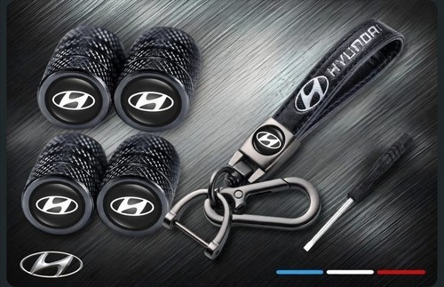 Hyundai metal leather keyring - leather,