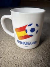 VINTAGE ESPANA SPAIN 82 WORLD CUP MUG ARCOPAL GLASS FRANCE 1982 RARE