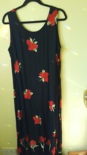 Ladies Black with Red Flowers