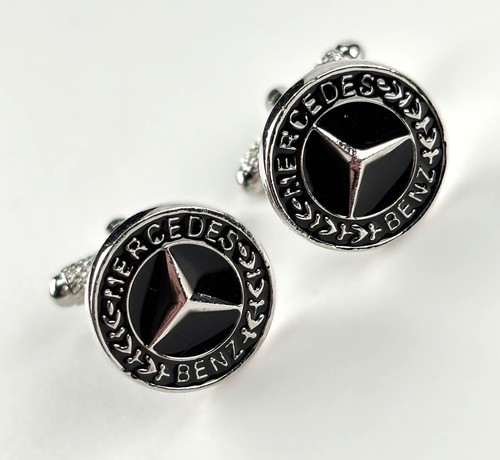 Silver tone cufflinks round - silver,