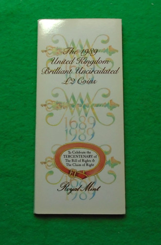 1989 royal mint two pound - mint,