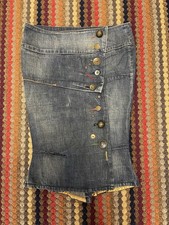Miss Sixty Stretchy Button Down Denim Skirt Size S