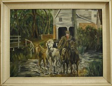 Oil on board by John Munnings