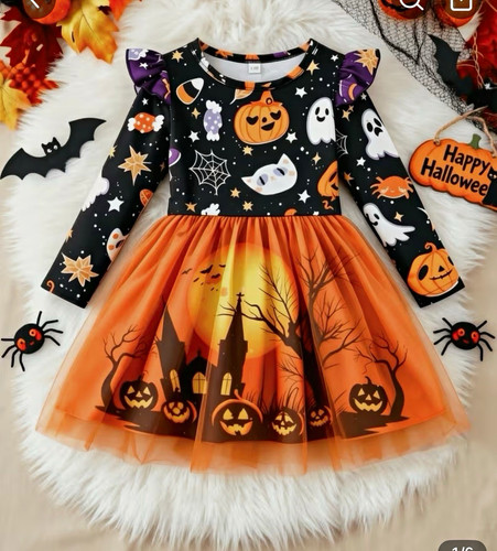 Girls halloween pumpkin - girls,