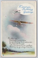 WWI Birthday Card Biplane