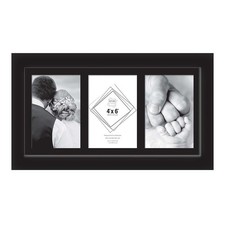 Black Triple Photo Frame 4x6