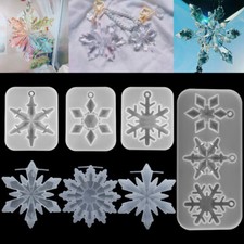 Snowflake Silicone Molds Pendant Epoxy Resin Mold Christmas Tree Hanging Decor