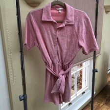 NWOT H & M PINK TOWELLING SHORT SLEEVE PLAYSUIT  SIZE S SEE PHOTOS BARGAIN