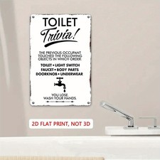 Toilet Trivia Metal Sign Funny