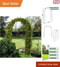 Stunning Black Metal Garden Arbour - Strong Support for Climbing Plants 2.4M