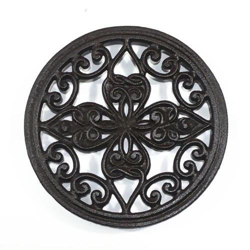 Flower cast iron trivet for - flower,