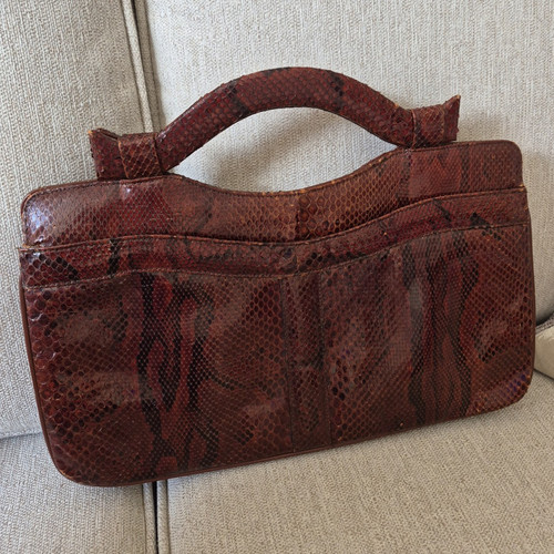 Brown real snakeskin vintage - brown,