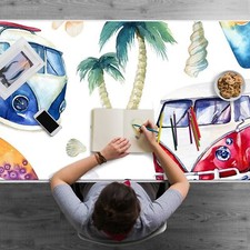 Surfer beach Desk Top Mat Pad Protector for Home Office Keyboard 120x60