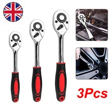 3PCS 1/2" 3/8" & 1/4" RATCHET SET DRIVE HEAVY DUTY RATCHET SOCKETL UK