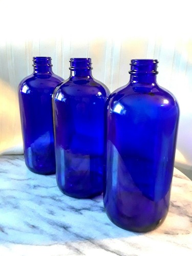Blue glass bottle cobalt - blue, ~