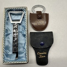 vintage  Bottle Opener Wine Corkscrew  Chrome Plated Zodiac