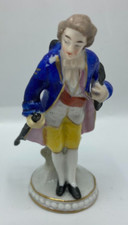 Chelsea hand painted porcelain figurine in Cobalt Blue Coat Antique 7cm