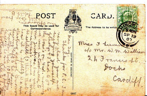 Family history postcard - family,