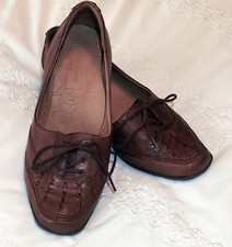 Mark & Spencer Footglove Brown Leather Lace-Up Ladies' Shoes with Medium Heel